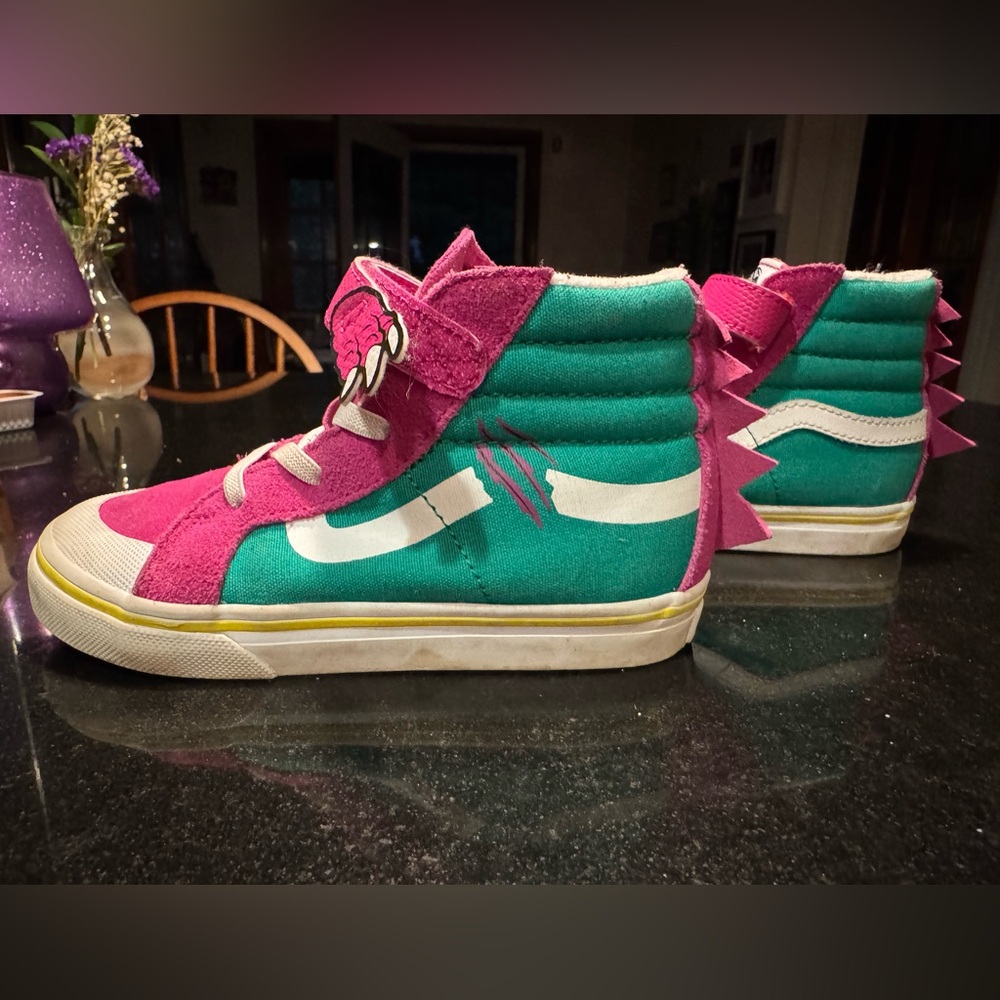 Vans Dinosaur Dino SK8-Hi Pink and Green High-Top Sneakers
